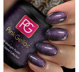 Pink Gellac 248 Midnight Purple es un color lila púrpura con brillos rosas.