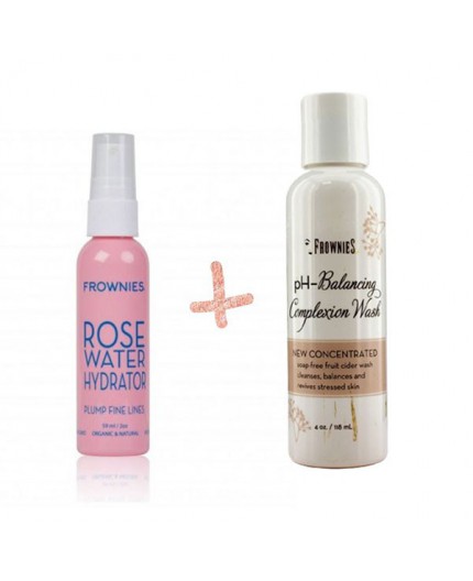Gel limpiador facial + Tónico agua de rosas de Frownies para rellenar arrugas Gel limpiador facial + Tónico agua de rosas de Frownies para rellenar arrugas
