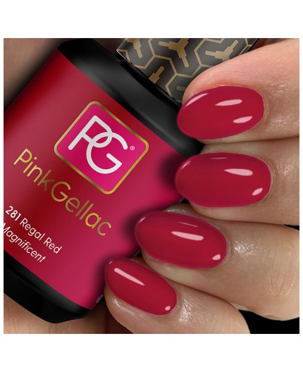 Pink Gellac 281 Regal Red Color Esmalte Gel Permanente
