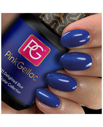 Pink Gellac 221 Delighted Blue Azul Color Esmalte Gel Permanente