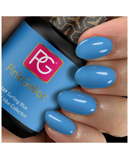 Pink Gellac 269 Surfing Blue Azul Color Esmalte Gel Permanente Pink Gellac 269 Surfing Blue Azul Color Esmalte Gel Permanente