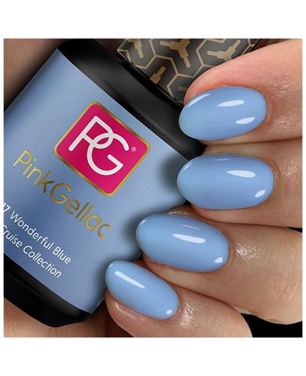 Pink Gellac 217 Wonderful Blue Azul Color Esmalte en gel permanente Pink Gellac 217 Wonderful Blue Azul Color Esmalte en gel permanente