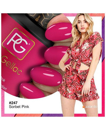 Pink Gellac 247 Sorbet Pink Pink Color Esmalte en gel permanente Pink Gellac 247 Sorbet Pink Pink Color Esmalte en gel permanente