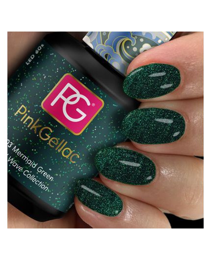 Pink Gellac 303 Mermaid Green Color Esmalte Gel Permanente Pink Gellac 303 Mermaid Green Color Esmalte Gel Permanente