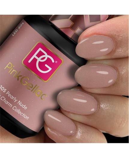 Pink Gellac 305 Pearly Nude Color Esmalte en gel permanente