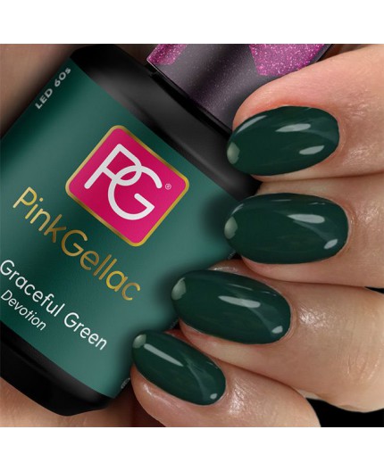 Pink Gellac 309 Graceful Green Color Esmalte en Gel Permanente Pink Gellac 309 Graceful Green Color Esmalte en Gel Permanente