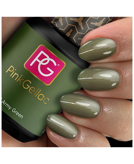 Pink Gellac 115 Army Green Verde Color Esmalte Gel Permanente Pink Gellac 115 Army Green Verde Color Esmalte Gel Permanente