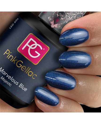 Pink Gellac 172 Marvelous Blue Azul Color Esmalte Gel Permanente