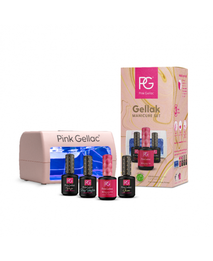 Set de inicio con lámpara LED y básicos manicura Pink Gellac Set de inicio con lámpara LED y básicos manicura Pink Gellac