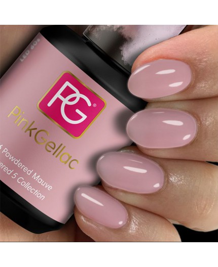 Pink Gellac 276 Powdered Mauve es un color de esmalte de gel suave y neutro con un tono lila de fondo.