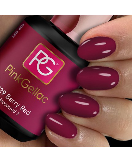 Pink Gellac 229 Berry Red Rojo Color Gel Permanente Pink Gellac 229 Berry Red Rojo Color Gel Permanente