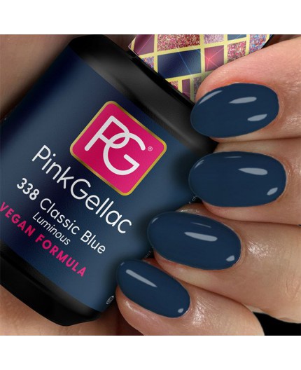 Pink Gellac 338 Classic Blue Azul Color Esmalte Gel Permanente