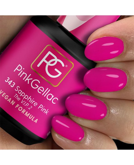 Pink Gellac 343 Saphire Pink Rosa Color Esmalte Gel Permanente