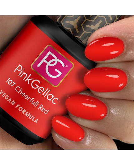 Pink Gellac 107 Cheerful Red Rojo Color Esmalte Gel Permanente