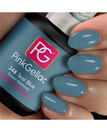 Pink Gellac 348 Teal Blue Color Esmalte Gel Permanente