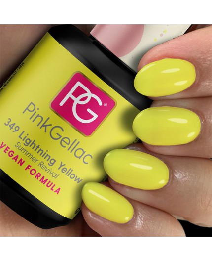 Pink Gellac 349 Lightning Yellow Amarillo Color Esmalte Gel Permanente