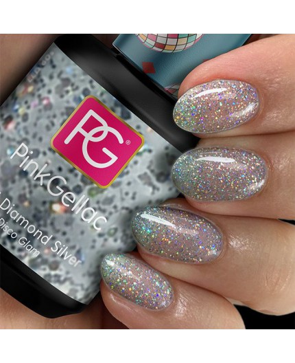 Pink Gellac 204 Diamond Silver Plata Color Esmalte Gel Permanente Pink Gellac 204 Diamond Silver Plata Color Esmalte Gel Permanente