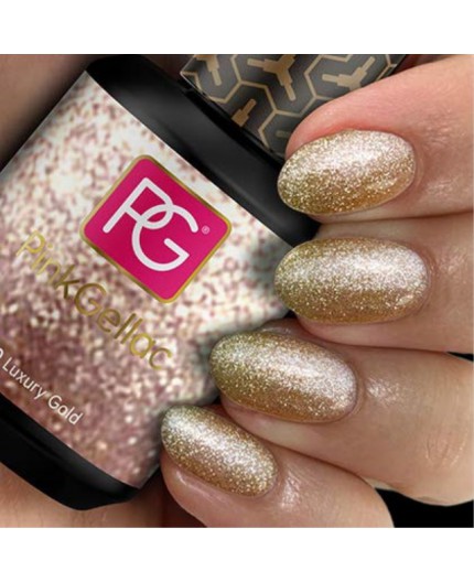 Pink Gellac 130 Luxury Gold Glitter Color Esmalte Gel Permanente.