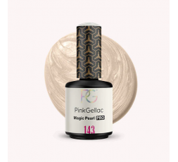El esmalte de gel permanente 143 Magic Pearl PRO de Pink Gellac. Un blanco perla que aporta elegancia a tus uñas.