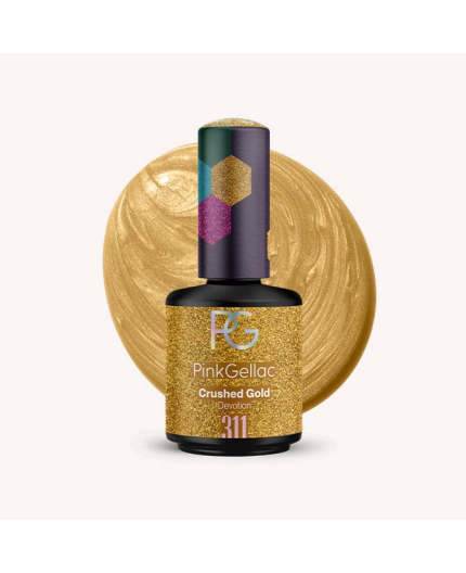 Pink Gellac 311 Crushed Gold Dorado Color Esmalte en Gel Permanente Pink Gellac 311 Crushed Gold Dorado Color Esmalte en Gel Permanente
