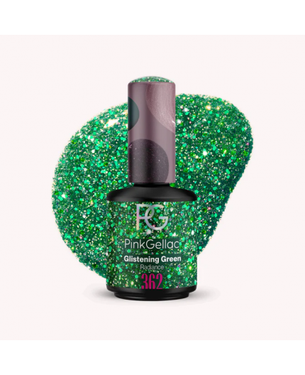 Pink Gellac 362 Glistening Green Verde Color Esmalte Gel Permanente