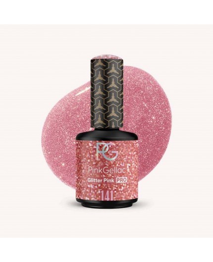Pink Gellac 141 Glitter Rosa Pink Color Esmalte Gel Permanente Pink Gellac 141 Glitter Rosa Pink Color Esmalte Gel Permanente