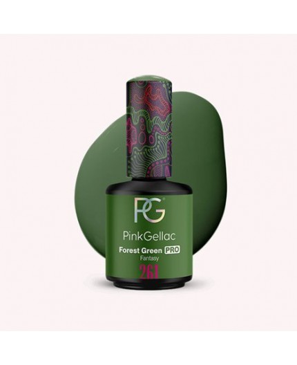 Pink Gellac 261 Forest Green Verde Color Esmalte Gel Permanente