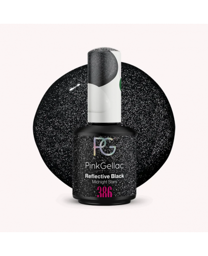 Pink Gellac 386 Reflective Black Color Esmalte Gel Permanente Pink Gellac 386 Reflective Black Color Esmalte Gel Permanente