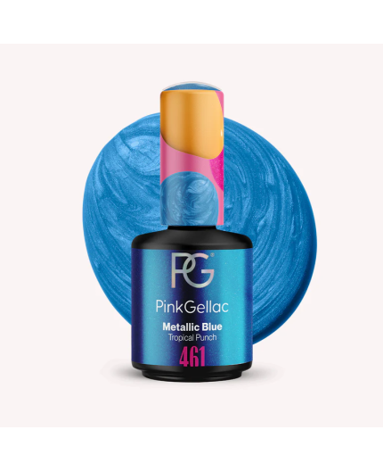 Pink Gellac 461 Metallic Blue Color Esmalte Gel Permanente Pink Gellac 461 Metallic Blue Color Esmalte Gel Permanente