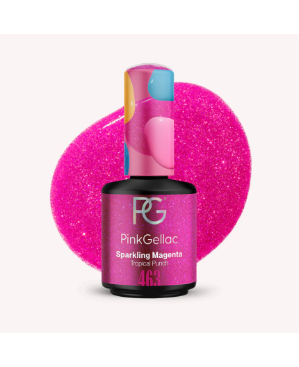 Pink Gellac 463 Sparkling Magenta Color Esmalte Gel Permanente