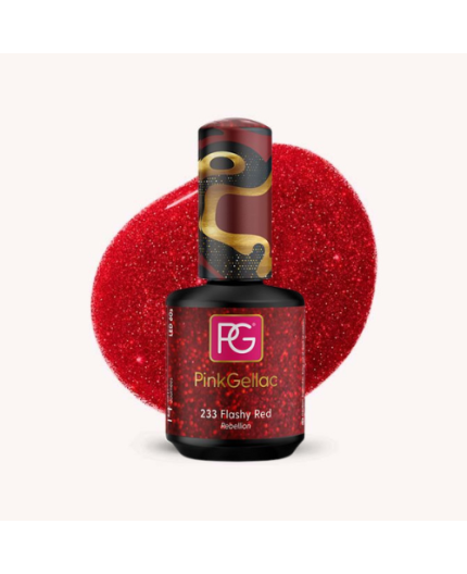Pink Gellac 233 Flashy Red Rojo Color Gel Esamlte Permanente