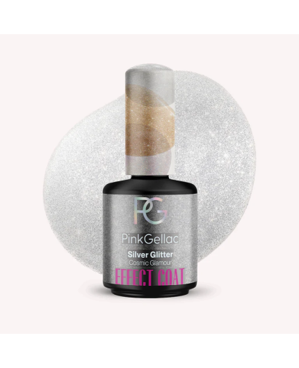 Coat efecto plateado - Silver Glitter de Pink Gellac
