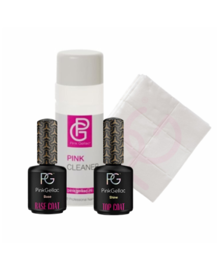 Pack BÁSICOS de manicura + limpiador + base + brillo + toallitas Pack BÁSICOS de manicura + limpiador + base + brillo + toallitas
