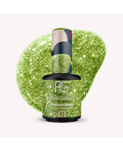 Pink Gellac 471 Platinum Green Color Esmalte Gel Permanente