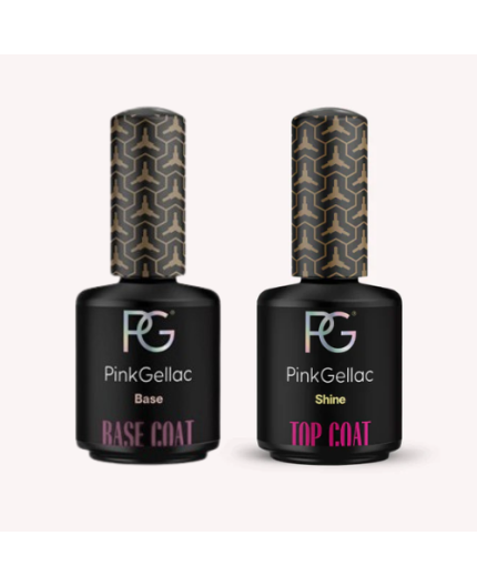 Set Base Coat + Top Coat Shine Pink Gellac