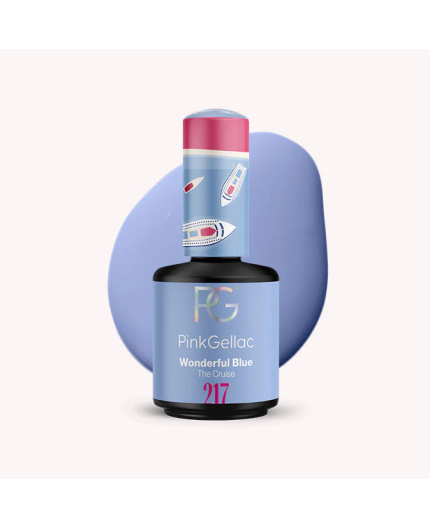Pink Gellac 217 Wonderful Blue Azul Color Esmalte en gel permanente