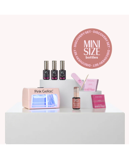 COMPACT SET Discovery - Pink Gellac Lámpara y complementos para manicura en gel.
